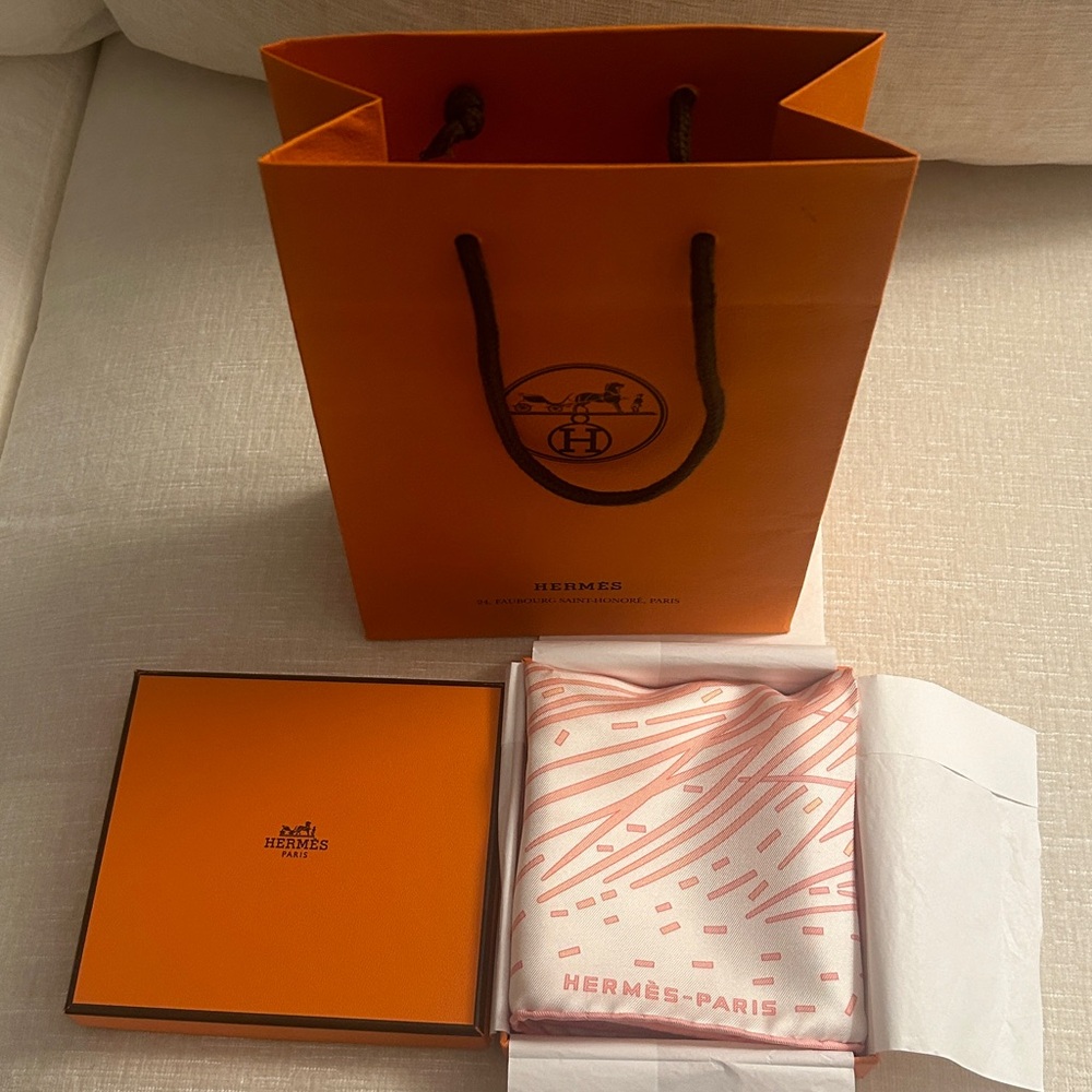 Authentic Hermès 
 silk scarf 45cm